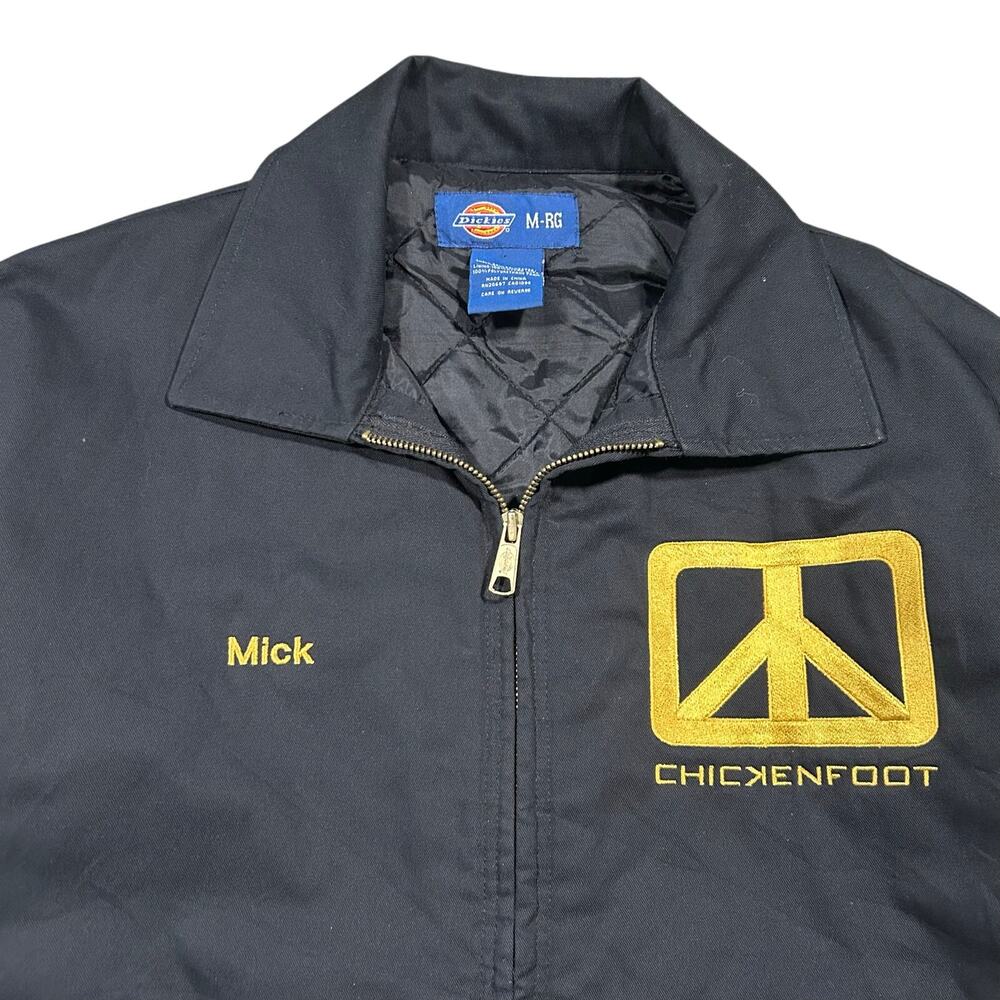 Vintage Y2K Dickies Eisenhower Jacket Black Quilt Lined Zip Bomber Harrington M - Picture 3 of 5